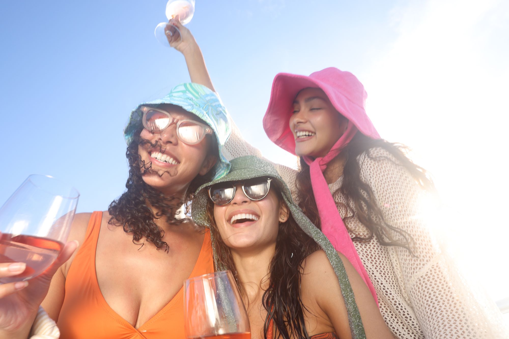 women on carnival boat party